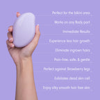 Easemate Crystal Hair Eraser in use on legs — gentle circular motion for hair removal
