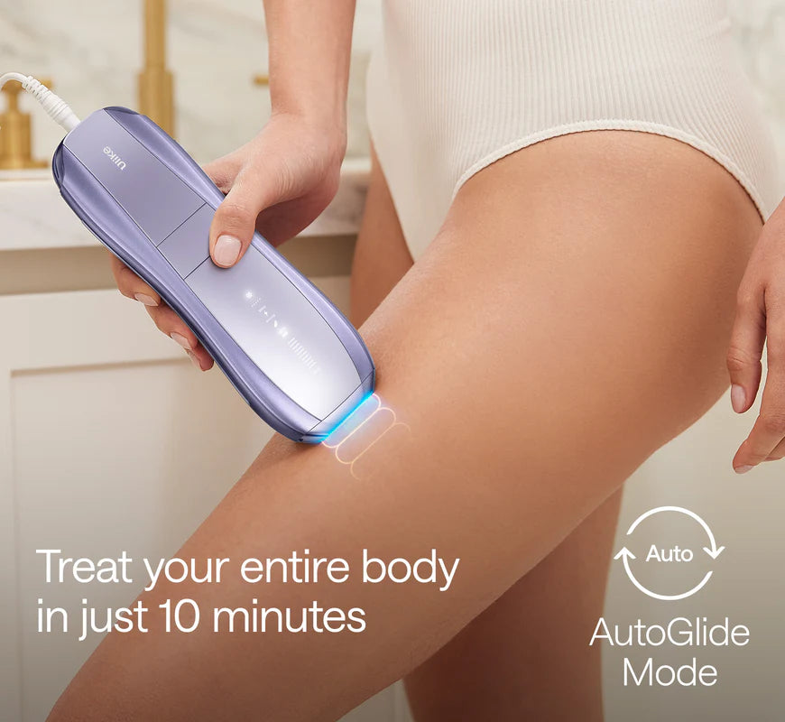 Easemate IPL device showing intensity level settings and control button